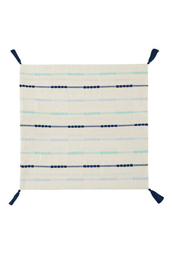 Nakışlı Püskül Detaylı Kırlent Kılıfı 45x45 Cm