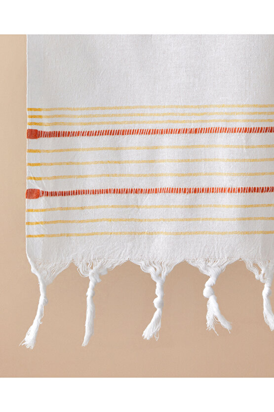 Mayra Çizgili Peştamal 90x150 cm Turuncu-Sarı