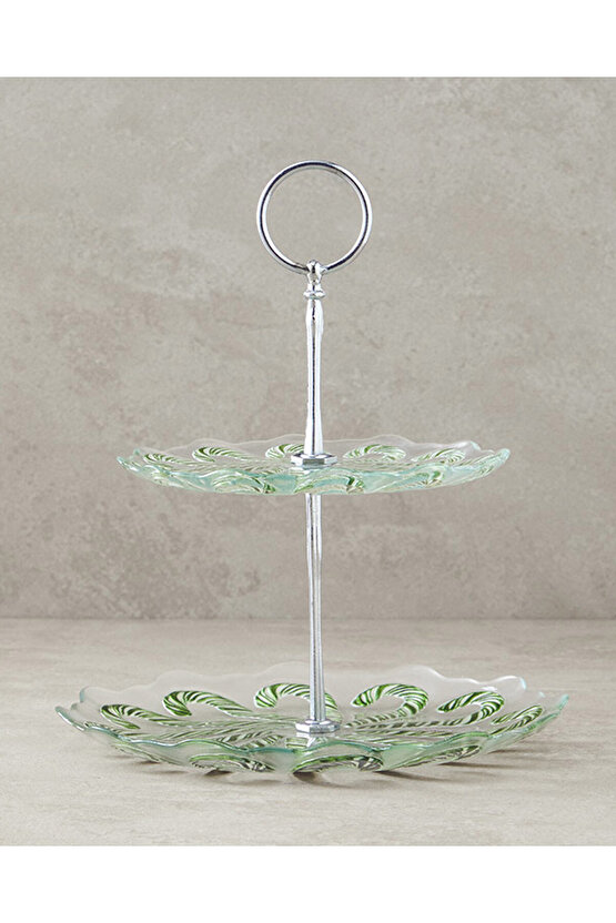 Candy Cane Cam Katlı Servis Yeşil