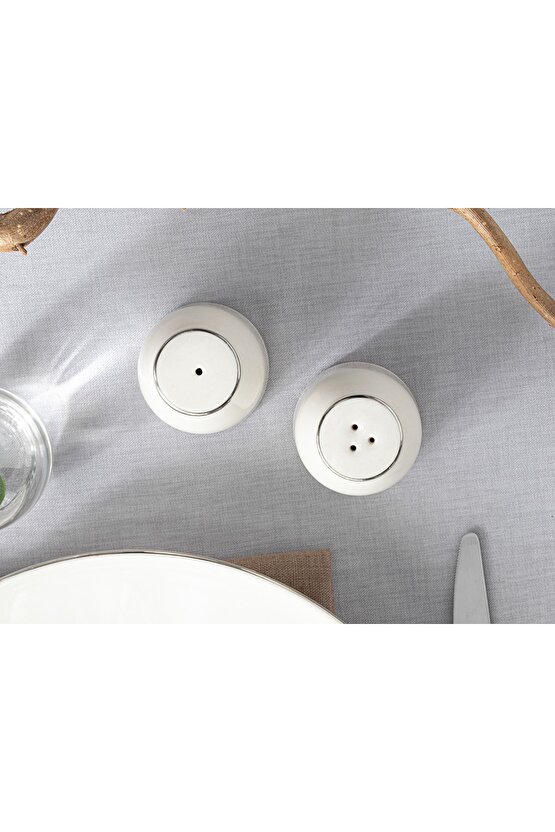 Torino Porselen Tuzluk-biberlik 5,5x5 Cm Silver