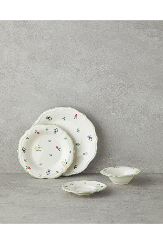 Fiorellino Porselen 8 Parça 2 Kişilik Kahvaltı Takımı Yeşil-sarı-pembe-mavi