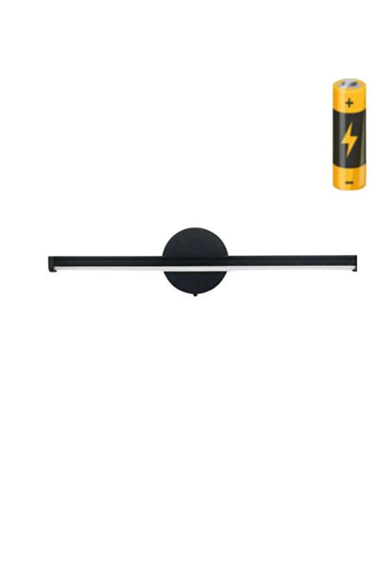 Amber Pilli Aplik Banyo Tablo Ayna Siyah Pil Dahildir