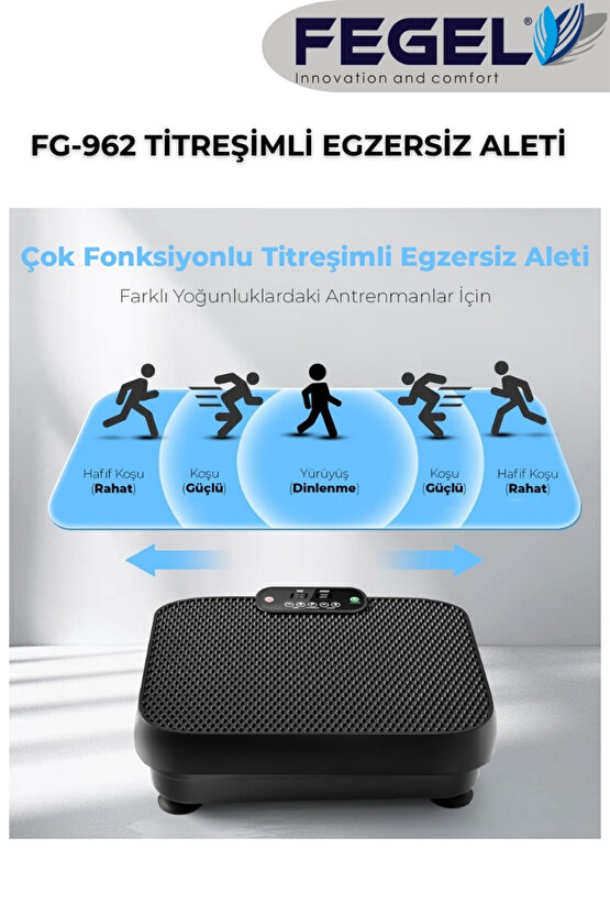 FG-962 Titreşimli Spor ve Egzersiz Aleti – 99 Kademe, Uzaktan Kumandalı, Direnç Bantlı,120 KG