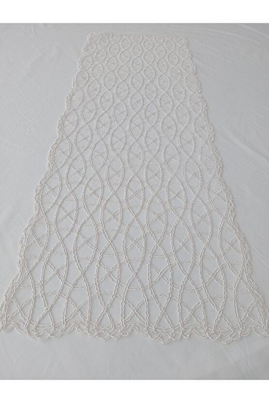 Fransız Dantel Detaylı Tek Runner, Masa Üzerine Runner, Masa Örtüsü