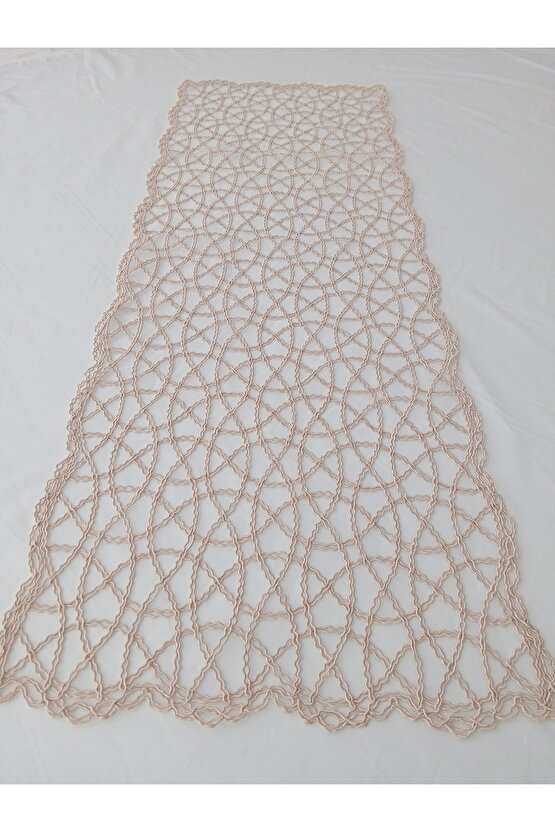 Fransız Dantel Detaylı Tek Runner, Masa Üzerine Runner, Masa Örtüsü