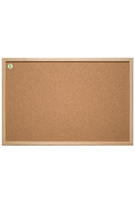 Doğal Ahşap Çerçeve Mantar Pano 30x45 Cm