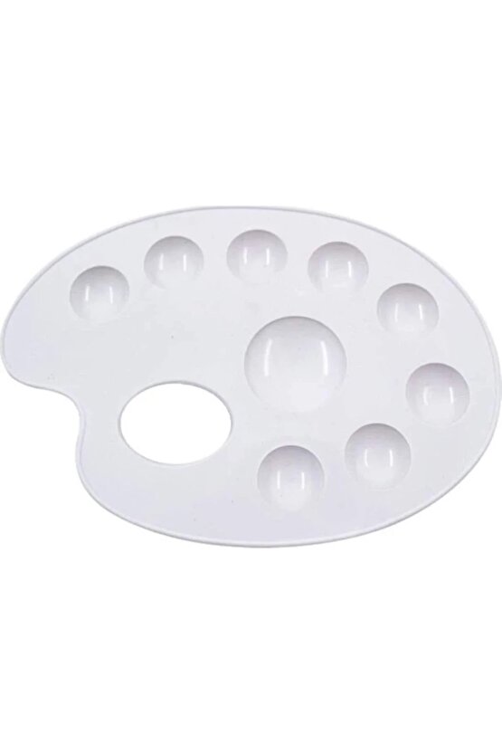 RESİM PALETİ beyaz 9 gözlü plastik palet