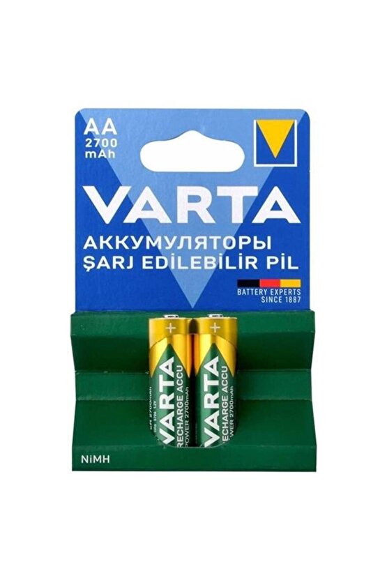 Ni-Mh 1.2V 2700 Mah HR6 Şarj Edilebilir Şarjlı AA Kalem Pil (2Li Paket)