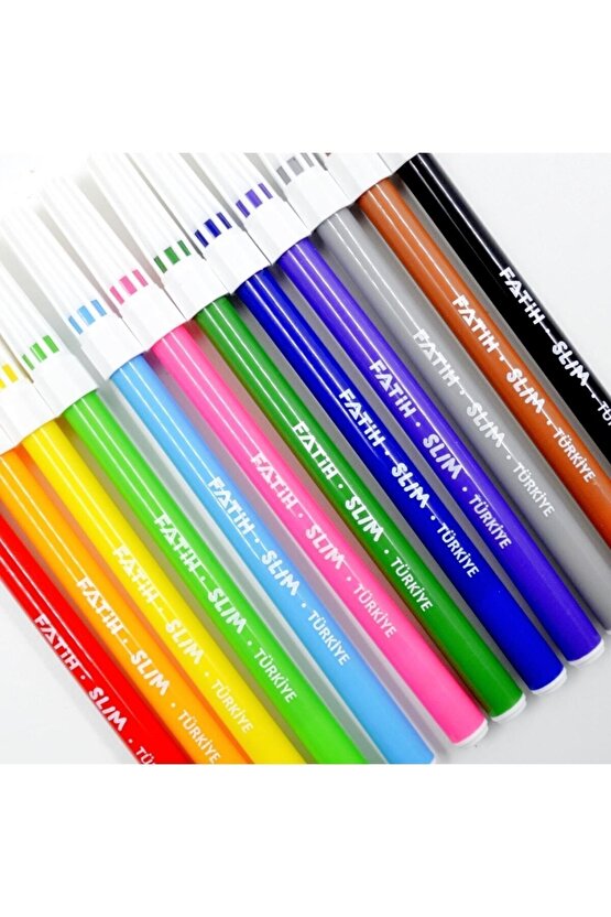Slim Keçeli Kalem 12 Renk (34015)