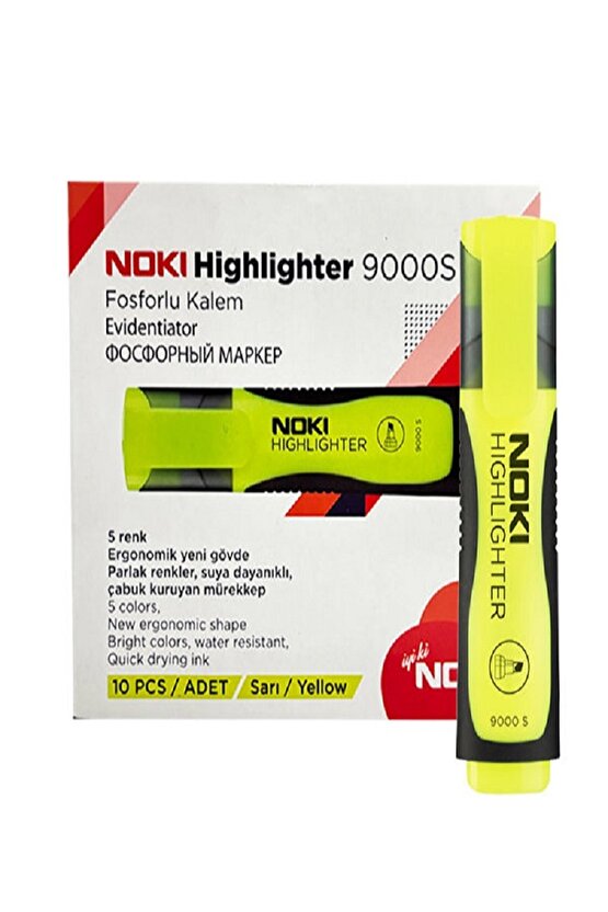 10 Adet  Sarı Fosforlu Kalem 9000