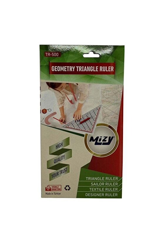 Geoderik Üçgen Cetvel Gemici Cetveli Tekstil Cetveli Modelist Cetveli 32 cm
