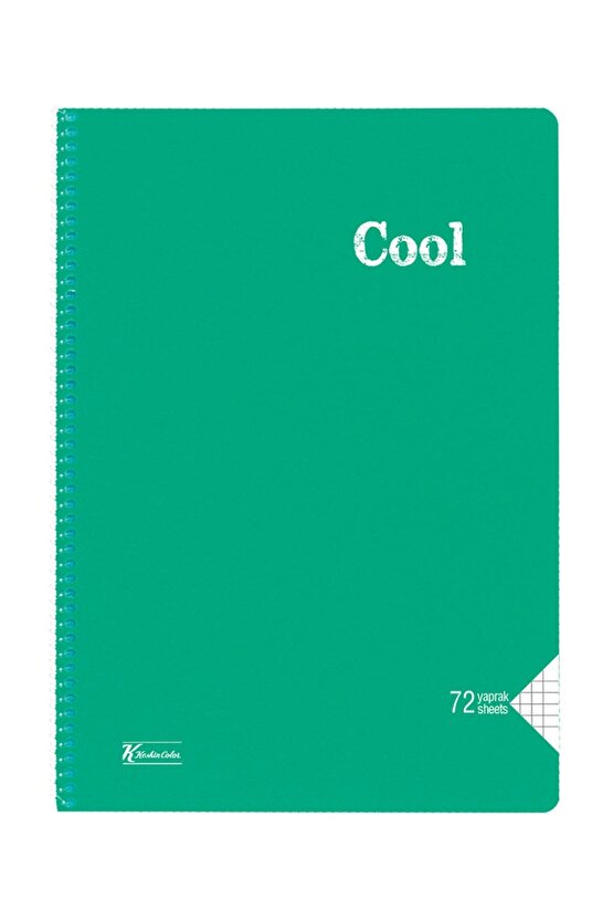 Keskin Color Cool 72 Yp. Kareli A4 Plastik Kapak Spiralli Defter