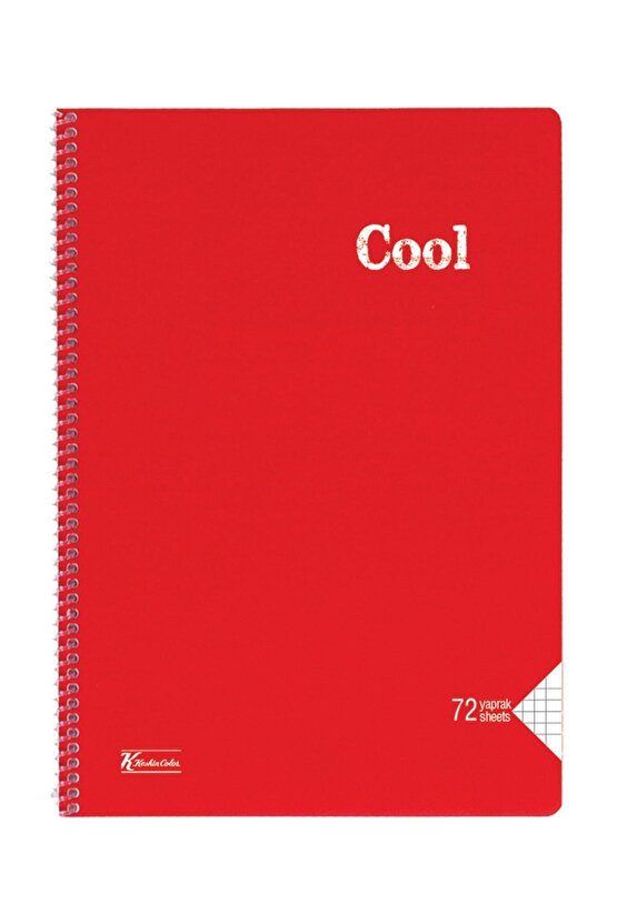 Keskin Color Cool 72 Yp. Kareli A4 Plastik Kapak Spiralli Defter