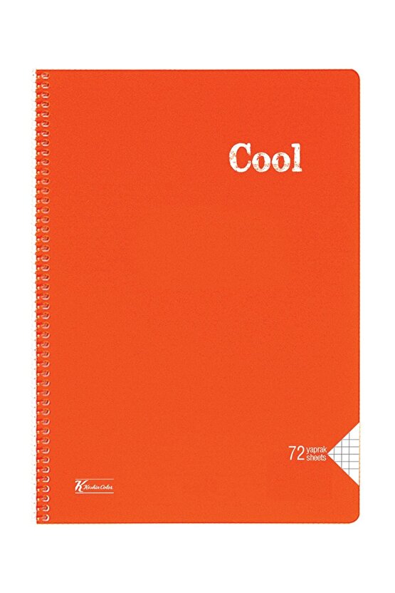 Keskin Color Cool 72 Yp. Kareli A4 Plastik Kapak Spiralli Defter