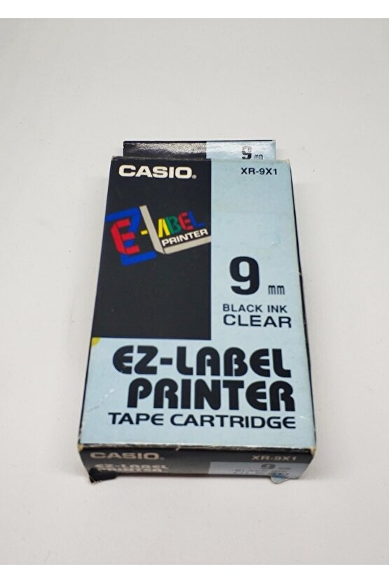 Xr-9x1 Yazıcı Etiketi Siyah & Şeffaf 9 Mm