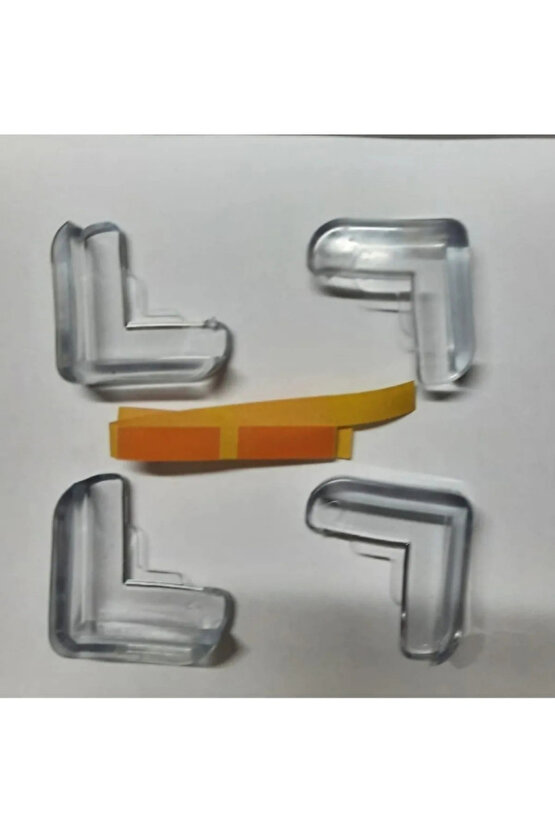 4lü Silikon V Tipi Şeffaf Köşe Koruyucu