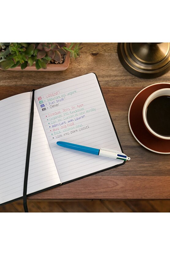 4 Renk Medium Tükenmez Kalem 12li Kutu Paket