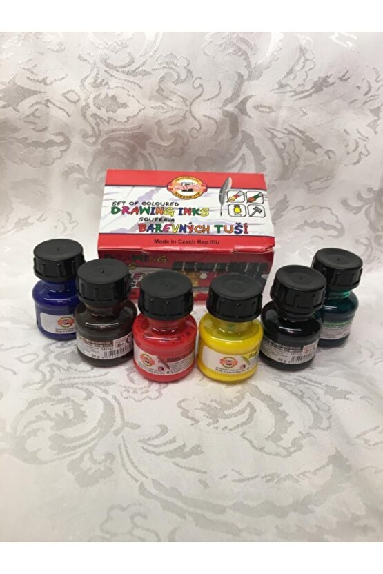 Çizim Ve Boya Mürekkebi 6 Renk 20cc Şişelerde