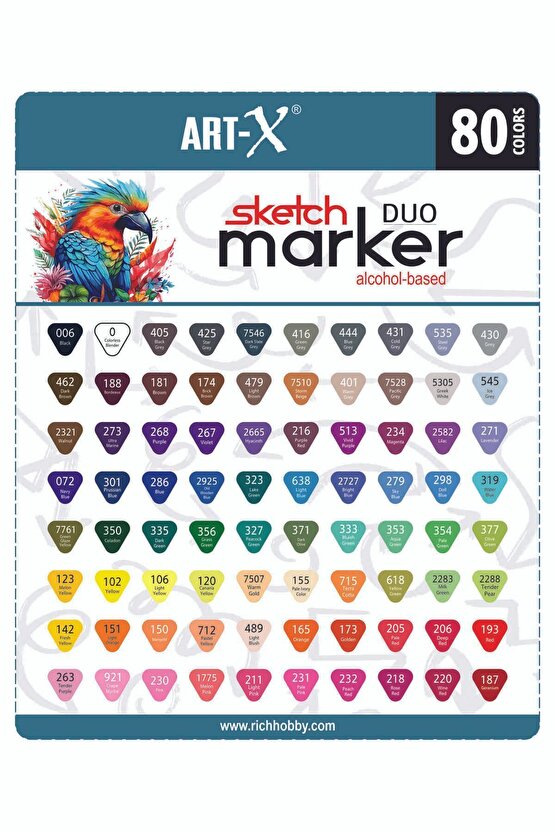 Art-x Sketch Marker Çift Taraflı Kalem Seti 80