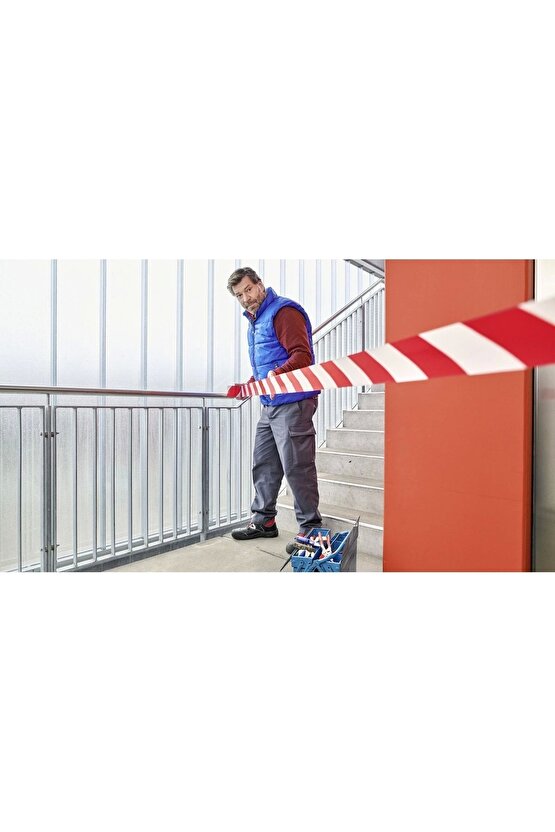 60760 Yer İşaretleme Bandı 50mmx33mt Kırmızı Beyaz