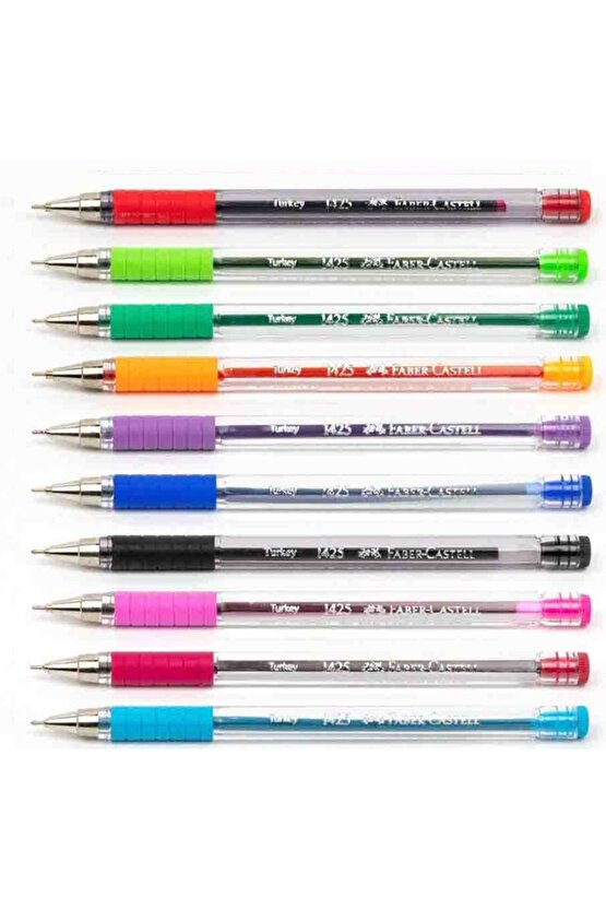 1425 Tükenmez Kalem 10 Renk +  Fineliner Kalem 10 Renk