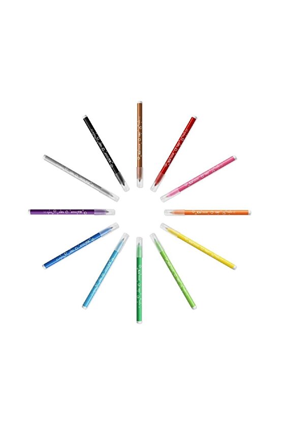 Kids 12 Li Keçeli Boya Kalemi+12 Li Plastidecor Silinebilir Mum Pastel Boya