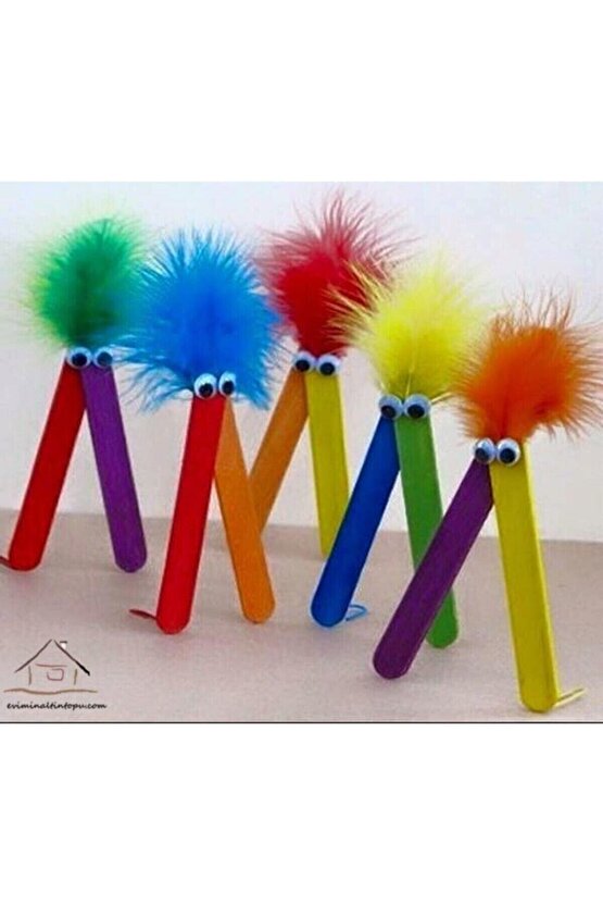 -Bons Renkli-geniş-ahşab Çubuk -abeslang- Dil Çubuğu 50 Li El Işi Etkinlikleri (Kırtasiye)