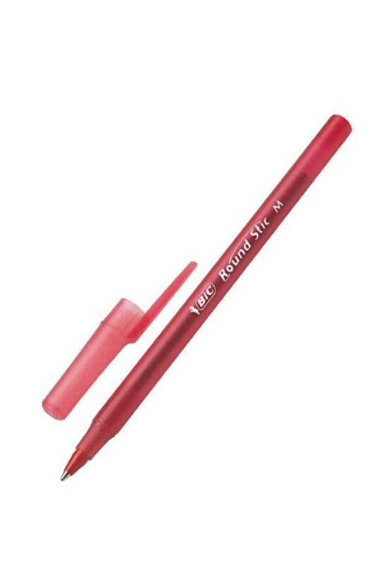 Round Stic Tükenmez Kalem, (1 Adet) Kırmızı, 1.0 mm, Yağ Bazlı