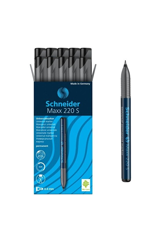 Maxx 220 S 0.4 Mm Asetat Kalemi Siyah 10 Lu