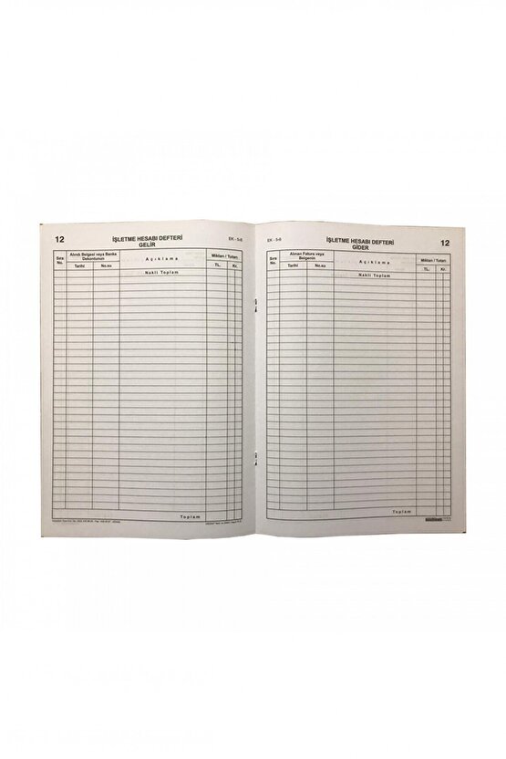 İşletme Hesabı Gelir-gider Defteri Karton Kapak
