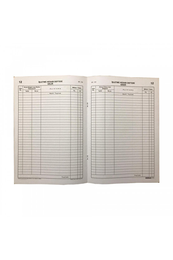 İşletme Hesabı Gelir-gider Defteri Karton Kapak