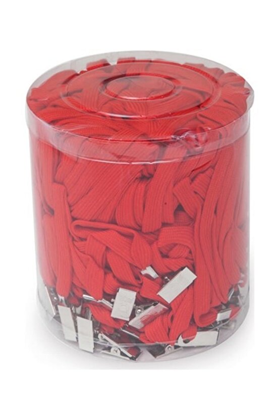 Klipsli Yaka Kartı İpi (kırmızı) 7682