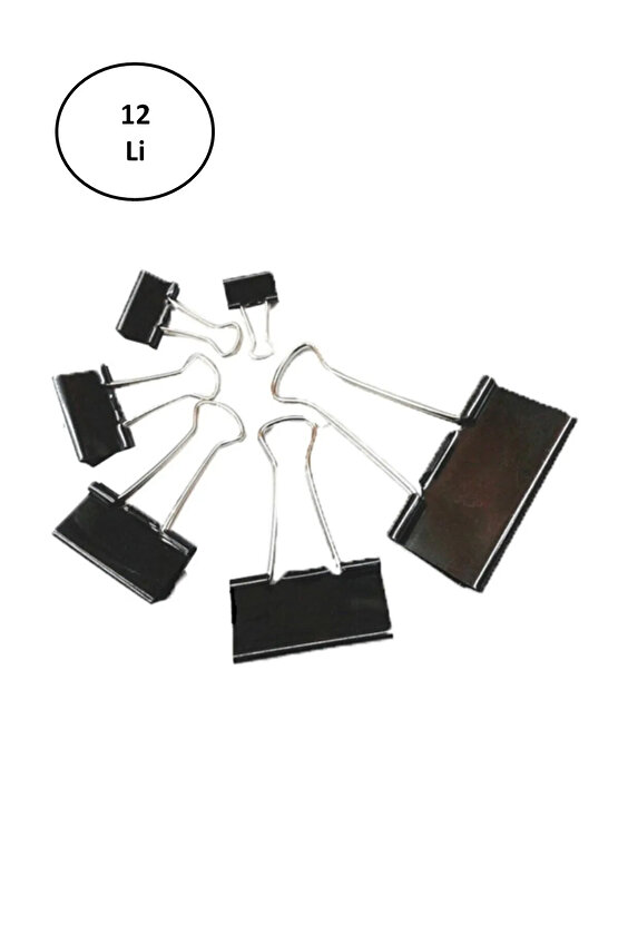 19 Mm Double Klips Metal Kıskaç 12li