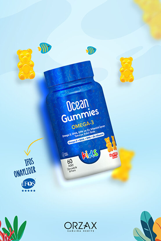 Ocean Gummies Omega 3 Kids - 60 Adet Çiğnenebilir Jel Form