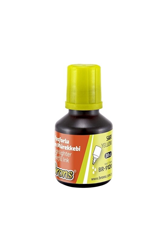 Doldurulabilir Sarı Fosforlu Kalem Ve 30cc Mürekkebi