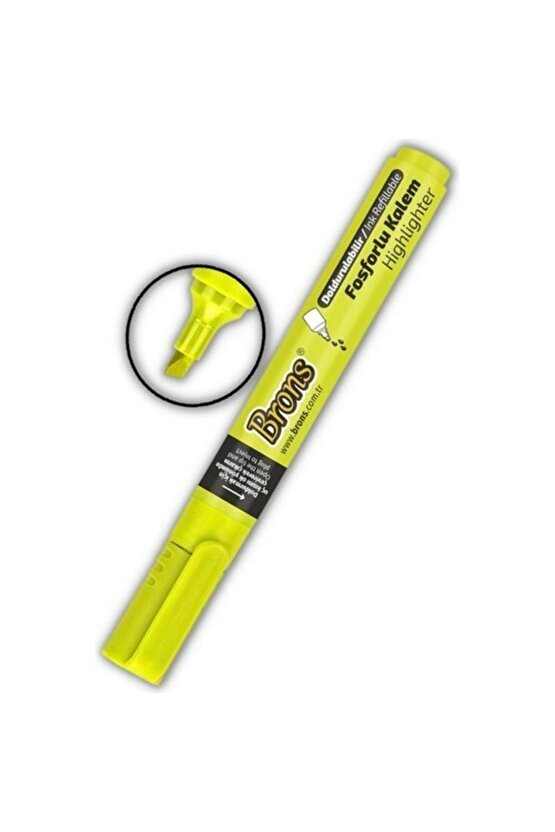 Doldurulabilir Sarı Fosforlu Kalem Ve 30cc Mürekkebi