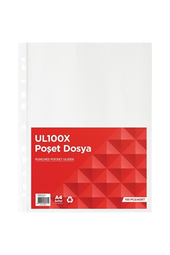 Norex Ul100x Poşet Dosya A4 Şeffaf 100 Lü