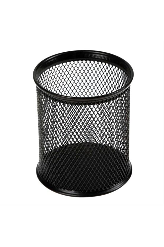 Metal Masa Üstü Tel Yuvarlak Kalemlik Siyah P.s