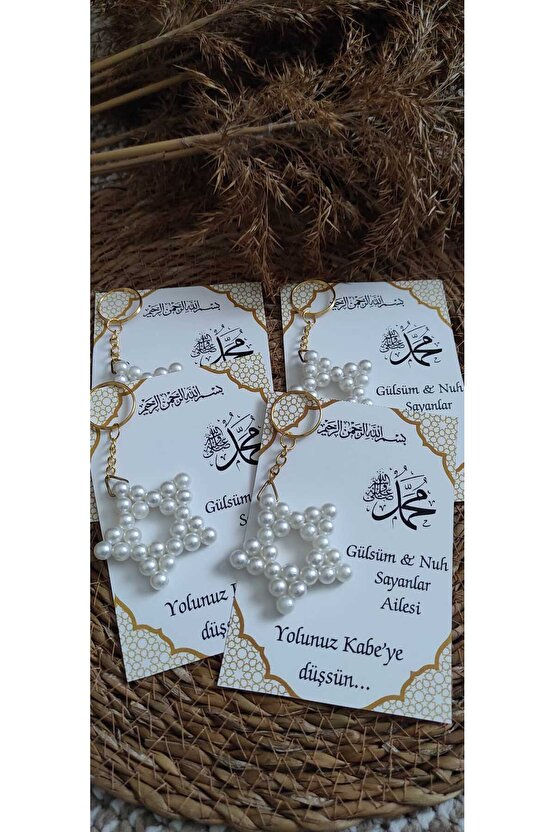 Kabe Hac Umre Incili Yıldız Anahtarlık 8 Adet