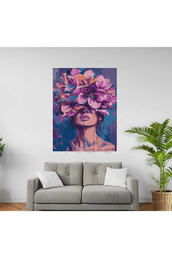 Sayılarla Boyama Kasnaklı Tablo Seti Fırça Boya Dahil 40x50 Mormor