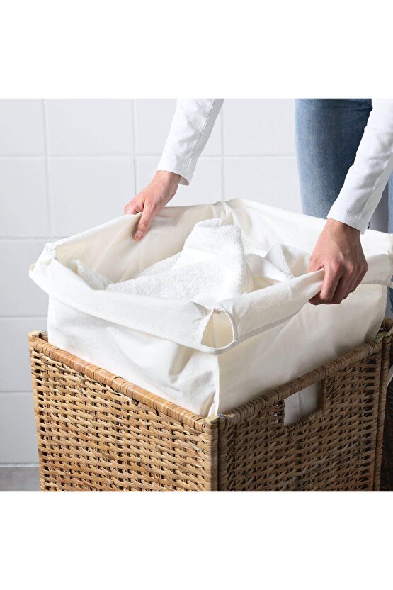 Rattan Çamaşır Sepeti 80 Litre MeridyenDukkan Naturel Kirli Çamaşır Sepeti
