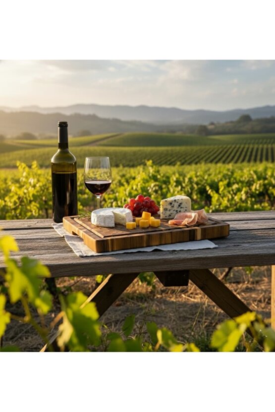 Akasya Kesme Tahtası XL Boy ENDGRAIN 40x32x3 cm VNHT-003 Masif Ahşap Doğrama tahtası Sunum Tahtası