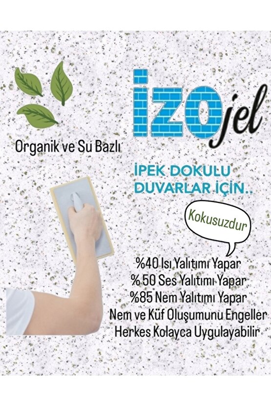 Organik Ipek Sıva - Dekoratif Yalıtım Sıvası - Ses & Isı & Nem Yalıtımı - Izo-044 - 4 M2