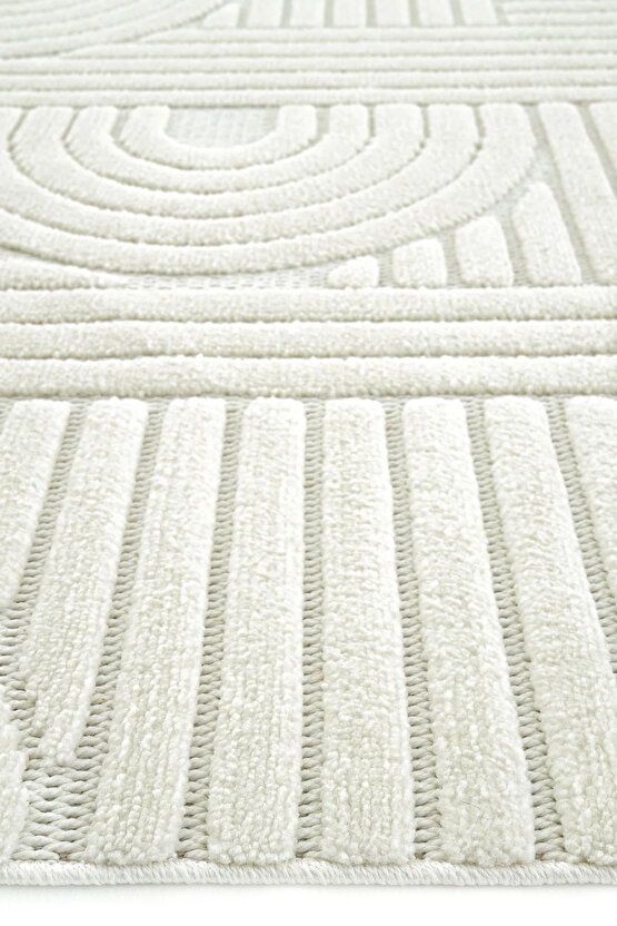 Dizayn Kaymaz Taban Koridor Halısı Kesme Yolluk Mutfak Halısı Modern Salon Halısı 1090 KREM