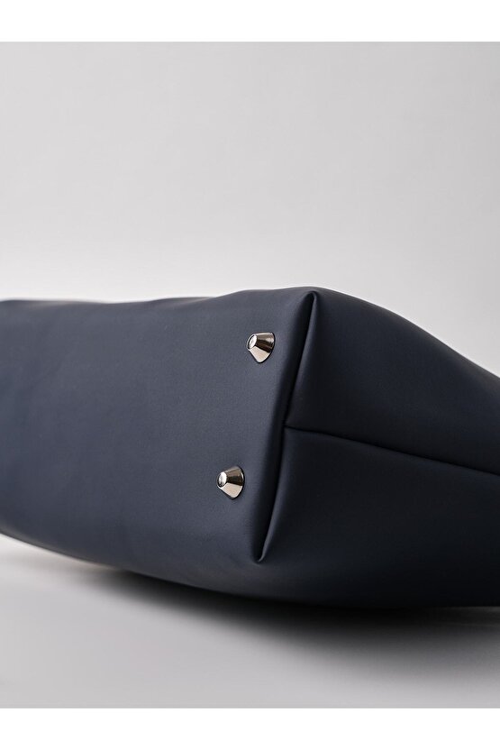 Heybes Kadın Lacivert Vegan Deri Clutch El Çantası