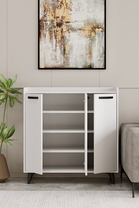 Çok Amaçlı Dolap ve Kahve Köşesi İlora Beyaz