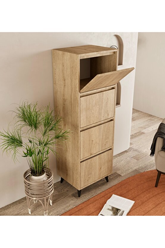 Mely Çok Amaçlı Dolap-Ekmeklik Safir Meşe