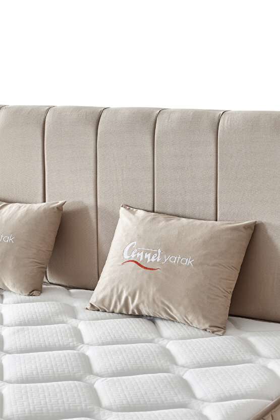 Manolya Çift Kişilik Sandıklı Baza ve Şık Başlık 2’li Set