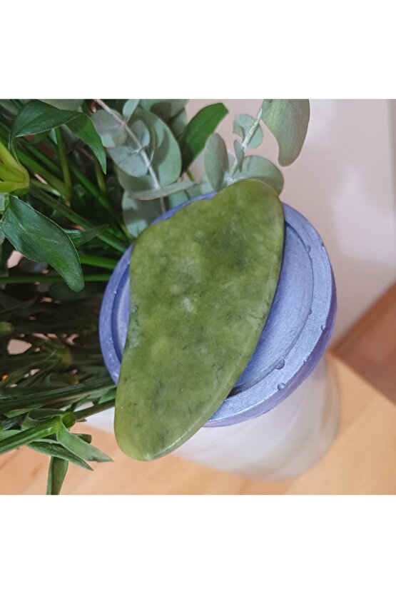 Doğal Taş Yesım Tası Gua Sha Masaj Tası