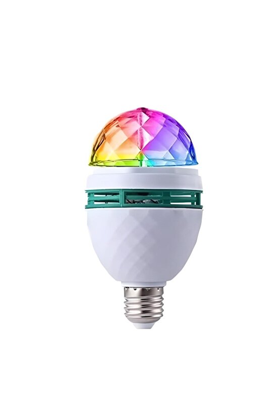 Rgb Renkli Dönen Disko Topu Ampul-e27 Duy Uyumlu Gece Lambası Parti Işığı